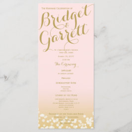 Hochzeitsprogramm für Pink und Gold Twinkle Lights Programm
