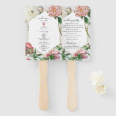 Hochzeitsprogramm für Pink White Peonies Blume Fächer (Vorne und Hinten)