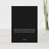 Hochzeitsprogramm für Playbill Programm (Rückseite)