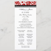 Hochzeitsprogramm für Red Black Damask Programm (Rückseite)