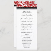 Hochzeitsprogramm für Red Black Damask Programm (Vorne/Hinten)
