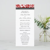 Hochzeitsprogramm für Red Black Damask Programm (Stehend Vorderseite)