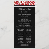 Hochzeitsprogramm für Red Black Damask Programm (Rückseite)