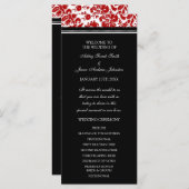 Hochzeitsprogramm für Red Black Damask Programm (Vorne/Hinten)