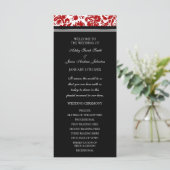 Hochzeitsprogramm für Red Black Damask Programm (Stehend Vorderseite)
