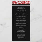 Hochzeitsprogramm für Red Black Damask Programm (Vorderseite)