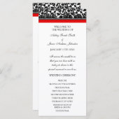 Hochzeitsprogramm für Red Black Damask Programm (Vorne/Hinten)