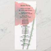 Hochzeitsprogramm für Red Poppy und Bud Programm (Rückseite)