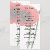 Hochzeitsprogramm für Red Poppy und Bud Programm (Vorne/Hinten)