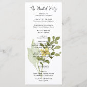 Hochzeitsprogramm für romantische Blume Programm (Rückseite)