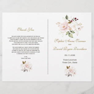 Hochzeitsprogramm für Rosa Blume
