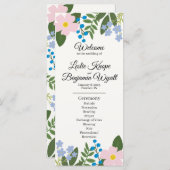 Hochzeitsprogramm für Rosa Blume (Vorne/Hinten)