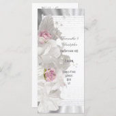 Hochzeitsprogramm für Rosa Blume Programm (Vorne/Hinten)