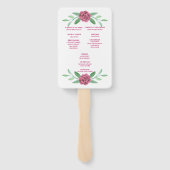 Hochzeitsprogramm für Rosa Blumengrün Fächer (Rückseite)