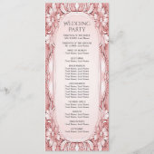Hochzeitsprogramm für rosa Blumenrahmen Programm (Rückseite)