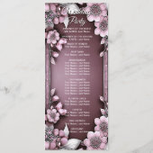Hochzeitsprogramm für rosa Blumenrahmen Programm (Rückseite)