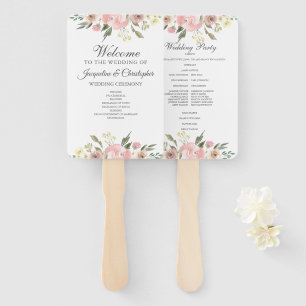 Hochzeitsprogramm für Rosa Blütenfarben Fächer