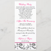 Hochzeitsprogramm für rosa Damast Programm (Rückseite)