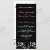 Hochzeitsprogramm für rosa Damast Programm (Vorne/Hinten)