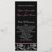 Hochzeitsprogramm für rosa Damast Programm (Vorderseite)