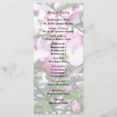 Hochzeitsprogramm für Rosa Dogwood-Blüten Programm (Rückseite)