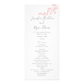 Hochzeitsprogramm für rosa Frühlingssehen Werbekarte (Vorne)