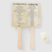 Hochzeitsprogramm für Rosa Herzleder Fächer (Vorne und Hinten)