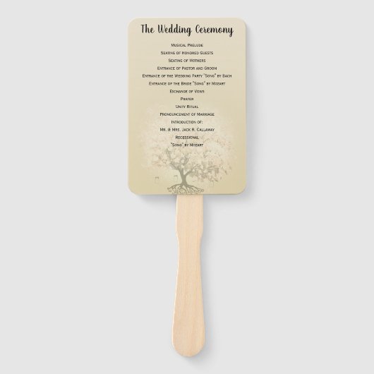 Hochzeitsprogramm für Rosa Herzleder Fächer (Vorderseite)