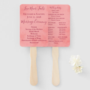 Hochzeitsprogramm für rosa Pergament Fächer