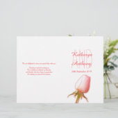 Hochzeitsprogramm für Rosa Rose (Stehend Vorderseite)
