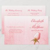Hochzeitsprogramm für Rosa Rose (Vorne/Hinten)