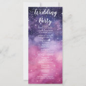 Hochzeitsprogramm für Rosa und Blaue Sterne (Rückseite)