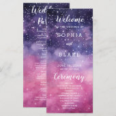 Hochzeitsprogramm für Rosa und Blaue Sterne (Vorne/Hinten)