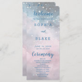 Hochzeitsprogramm für Rosa und Blaue Sterne (Vorne/Hinten)