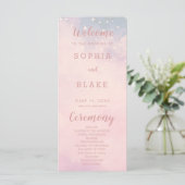 Hochzeitsprogramm für Rosa und Blaue Sterne (Stehend Vorderseite)