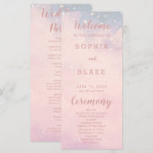 Hochzeitsprogramm für Rosa und Blaue Sterne (Vorne/Hinten)