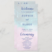 Hochzeitsprogramm für Rosa und Blaue Sterne (Vorne/Hinten)