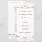 Hochzeitsprogramm für Rosa und Gold Programm (Vorne/Hinten)