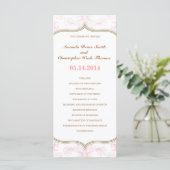 Hochzeitsprogramm für Rosa und Gold Programm (Stehend Vorderseite)