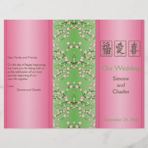 Hochzeitsprogramm für Rosa und Grüne Kirsche