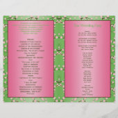 Hochzeitsprogramm für Rosa und Grüne Kirsche (Rückseite)