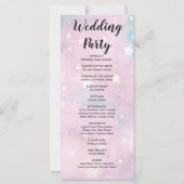 Hochzeitsprogramm für Rosa und Grüne Sterne (Rückseite)