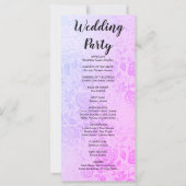 Hochzeitsprogramm für rosa und Lila Rose (Rückseite)