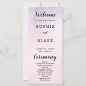 Hochzeitsprogramm für Rosa und Lila Sterne (Vorderseite)