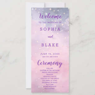 Hochzeitsprogramm für Rosa und Lila Sterne