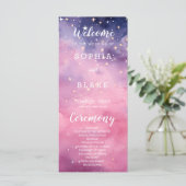 Hochzeitsprogramm für Rosa und Lila Sterne (Stehend Vorderseite)