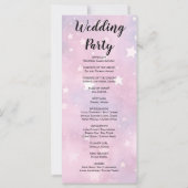 Hochzeitsprogramm für Rosa und Lila Sterne (Rückseite)