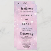 Hochzeitsprogramm für Rosa und Lila Sterne (Vorne/Hinten)