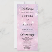 Hochzeitsprogramm für Rosa und Lila Sterne (Vorderseite)