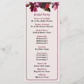 Hochzeitsprogramm für Rosa und Magenta-Stiefmütter Programm (Rückseite)